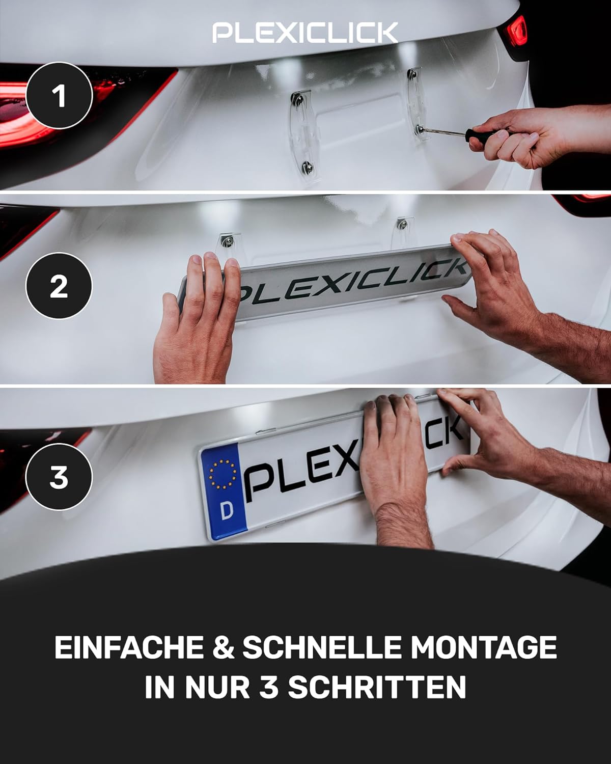 Auto PLEXICLICK Kennzeichenhalter V2