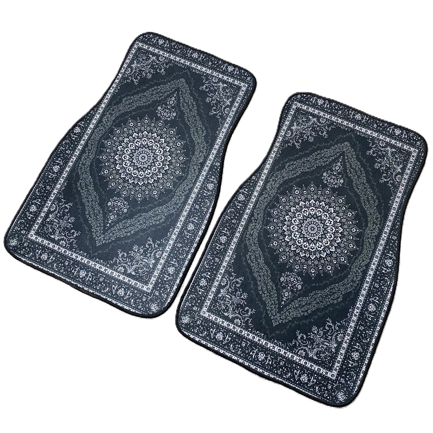 Vintage Autofußmatten schwarz im Perser-Teppich-Look – 4-teilig & universal